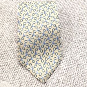 Brooks Brothers Pure Silk Yellow Nautical Themed Men's Necktie